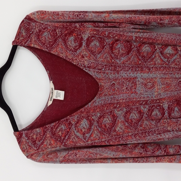 Billabong See The Sun Romper V Neck Longsleeve Elastic Waist Size Medium - Picture 3 of 11